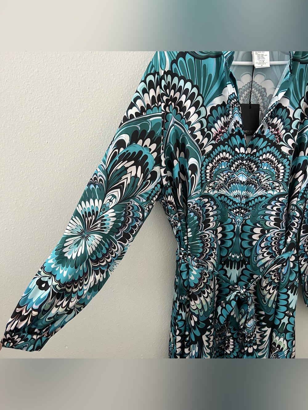 Marina Rinaldi Delfi Abstract-Print Twill Midi-Dress Women’s 18 NWT $945 MSRP - Picture 7 of 15